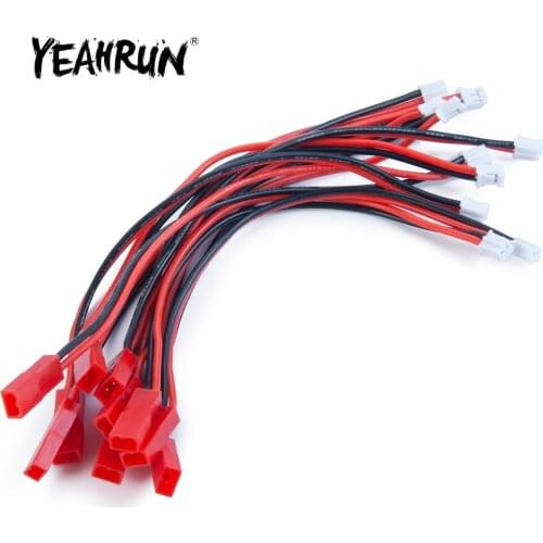 YEAHRUN 6Pcs Micro JST(female) to PH 2.0-2P(male) Lipo Battery Adapter Cables for Axial SCX24 1/24 RC Car Truck Accessories