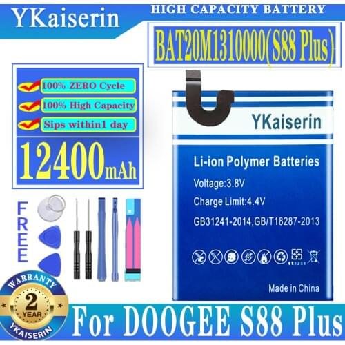 YKaiserin BAT20M1310000(S88 Plus) 12400mAh Replacement Battery for DOOGEE S88 Plus phone batery fast shipping