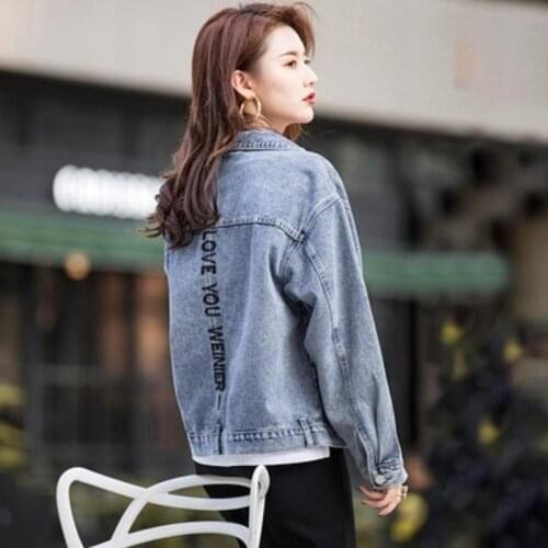 Embroidered Denim Jacket Womens 2021 Spring New Loose Korean Version Net Red Short Fashion Denim Jacket