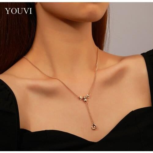 YOUVI Vintage Horseshoe Pendant Necklace for Women Simple Bohemia Religious Rosary Choker Necklace Womens Neck Chain Jewelry