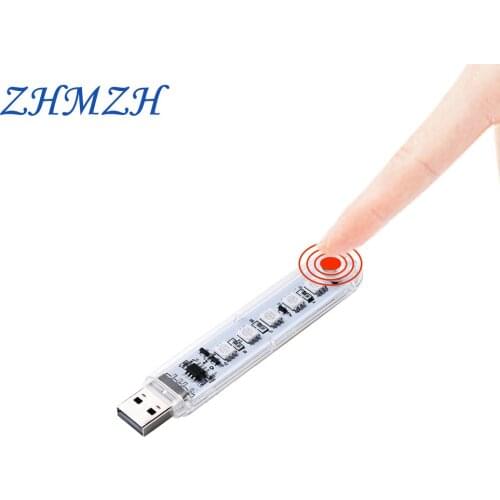 ZHMZH RGB USB Mini LED Night Light Portable 7 Colors Atmosphere Lamps USB Colorful Lights With Button Switch Light Color Control
