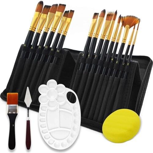 19 Pcs Paint Brushes for Acrylic Painting Paint Brushes Artist Detail Paint Brush Set for Watercolor Painting