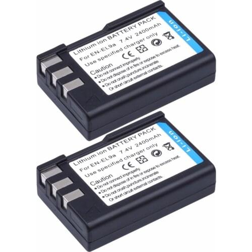 2Pcs Probty EN-EL9 EN EL9 EL9a ENEL9 Battery for Nikon D700 D300 D100 D3000 D5000 D5100 D80 D60 D70s D70 D50 D40X D40 Cameras