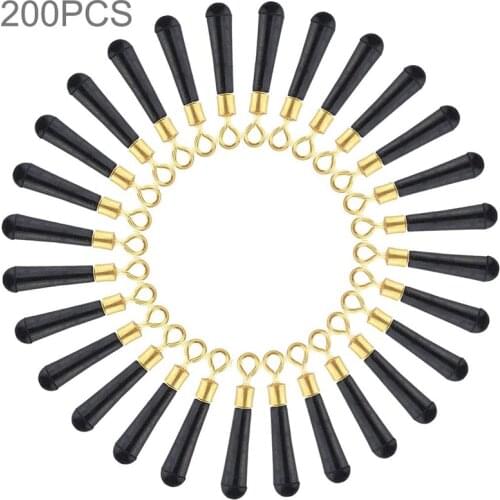 200pcs Rubber Fishing Bobber Stopper Rolling Copper Head Fishing Drift Float Connector Fishing Tackle (Size: S, M , L)