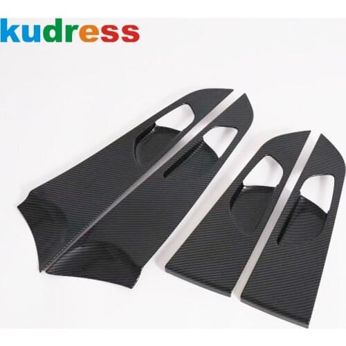 For Kia Cerato Forte K3 2019 2020 2021 Carbon Fiber Inner Door Handle Bowl Cover Trim Stickers Car Interior Accessories 4pcs