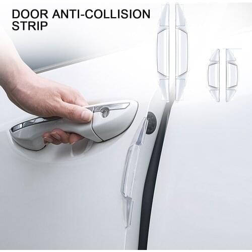 4 Pcs Rubber Car Door Protector Guard Airbag Buffer Strip Scratch Protector Car Rubber Bumper Stickers Auto Door Edge Protection