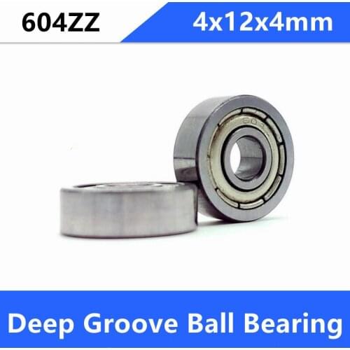 500pcs/lot 604ZZ 604-2Z 604Z 604 miniature shielded deep groove ball bearing 4x12x4 mm