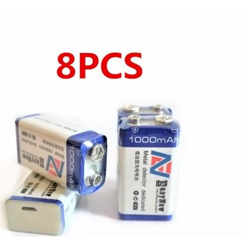 8pcs/lot 1000mAh 9V rechargeable battery USB lithium ion rechargeable battery childrens toy rechargeable battery free shipping