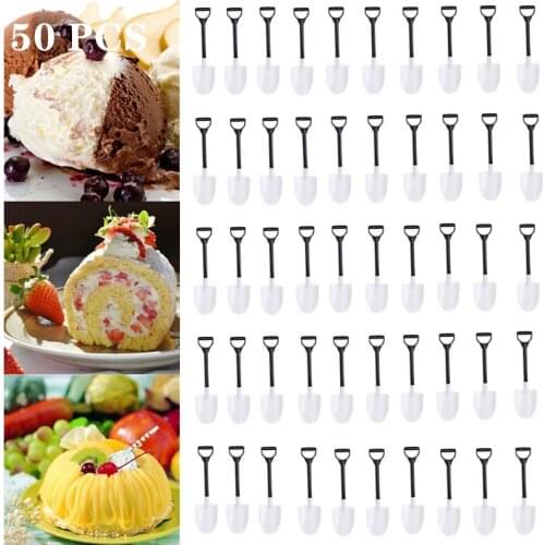 Dessert Spoon Mini Shovel Spoon Potted Ice Cream Cake Spoon For Kids Dessert Tea Coffee Spoons Disposable Party Supplies