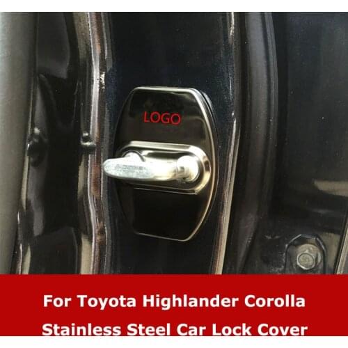 Stainless Steel Car Door Lock Cover for Toyota Highlander Prado YARiS Corolla 07-13 Protective Covers Car Accessory