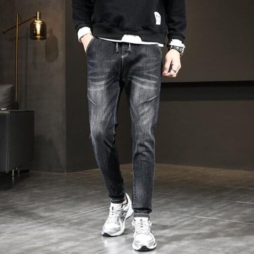 Harlan Jeans Mens Four Seasons New Fashion Simple Trend Mens Warm Loose and Plus-sized Straight Casual Pants