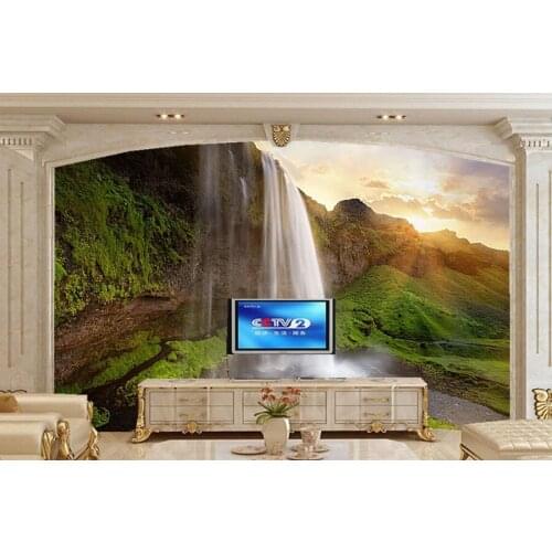Custom mural wallpaper,The majestic mountain waterfall papel de parede, living room sofa TV wall bedroom modern design wallpaper