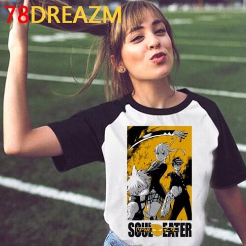 Soul Eater top tees t-shirt male graphic tees japanese harajuku streetwear ulzzang tshirt white t shirt harajuku kawaii