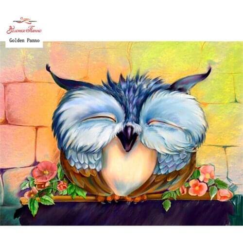 GOLDEN PANNO Diamond Painting Full Square 5D Diy Daimond Embroidery Diamant Mosaic Sale rhinestones pictures Cartoon Owl 03