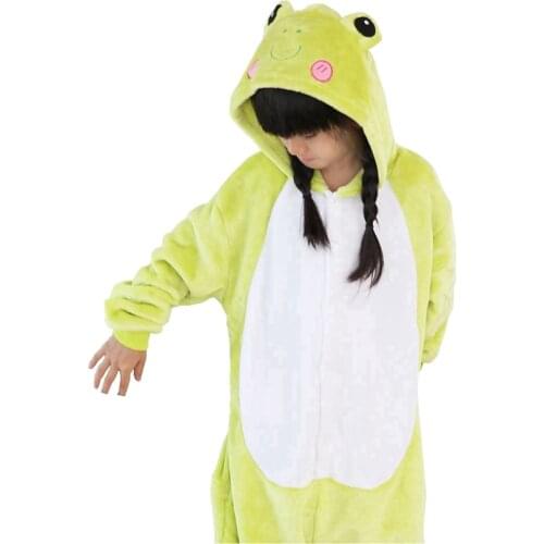 Children Kids Animal Costume Cosplay Frog Halloween Anime Hooded Onesie Costumes Jumpsuit for Boy Girl Pajama