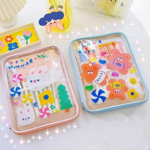 Korean Kawaii School Pencil Case Penal IPAD Bag Pencil case for Girls Large Pen Case Box Note Book Stationery Pouch Supplies