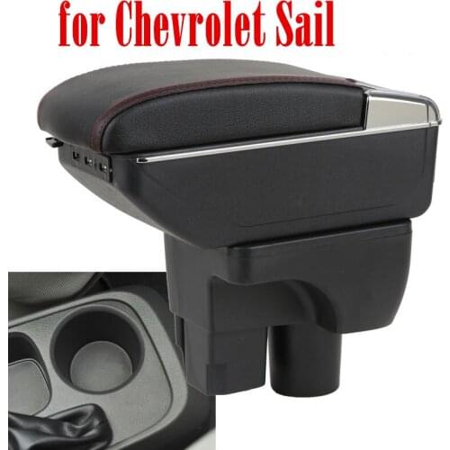Leather Car Center Console Armrests Storage Box for Chevrolet Sail 2015 2016 Auto Interior Parts Free Shipping