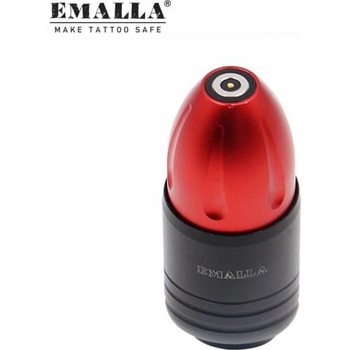 EMALLA Red Rotary Tattoo Machine Powered Mabuchi Motor Space Aluminum Tattoo Machine Pen with Tattoo Power Supply Free Shipping