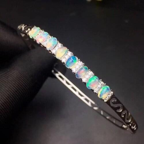 The Best Wedding Gift Opal Bangle 925 sterling silver Fashion Opal Bangle