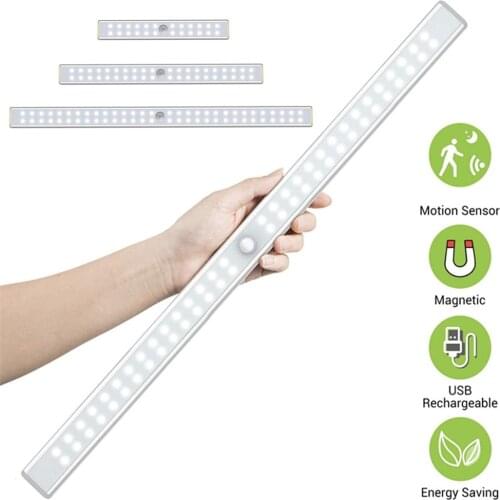 19/30/40CM USB Rechargeable Motion Sensor Led Closet Lights for Bedroom Magnetic Wall Light for Kitchen Cabinet Closet Stairway