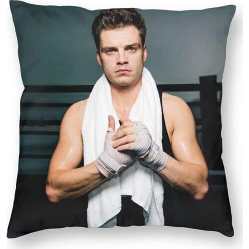 Fashion Cool Sebastian Stan Throw Pillow Cover Home Decorative Custom Square Cushion Cover 45x45cm Pillowcover for Living Room