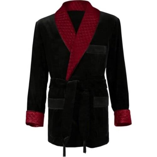 TPSAADE High Quality Velvet Men Blazer Jacket Party Prom Casual Smoking jacket Only Jacket one Piece Wear