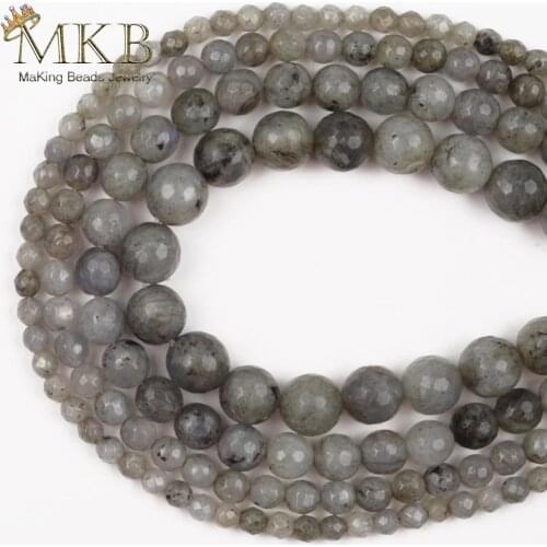 Natural Stone 4/6/8/10mm Faceted Labradorite Round Loose Beads For Jewelry Making Handmade Bracelets Spacer Beads Diy Jewellery