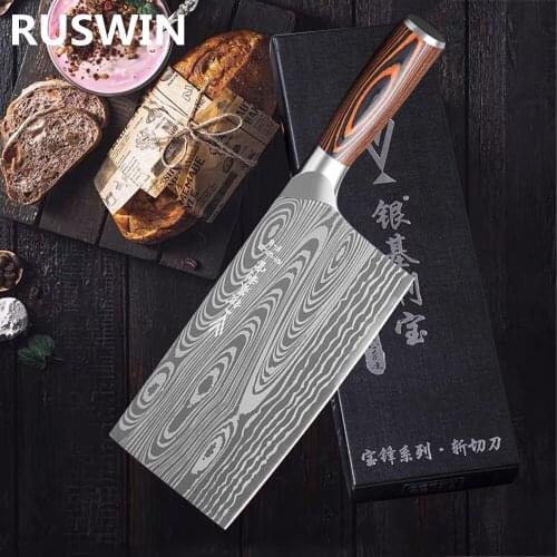 Sharp knife High-grade handmade forged blade carbon steel kitchen knife Chinese chef knife vegetable cleaver kitchen Colour wood