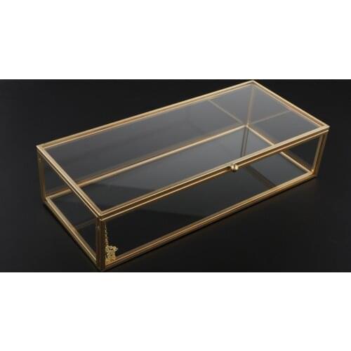 Clear Glass Jewelry Trinket Display Box +Lid, Plant Flower Holder Terrarium