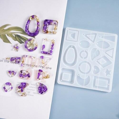 DIY Dangle Eearrings Silicone Mould Crafts Jewelry Pendant Making Tools Crystal Epoxy Resin Mold