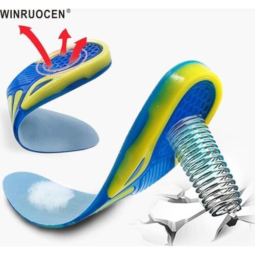 WINRUOCEN Soft silicone gel insoles for shoes heel cushion foot plantar fasciitis relieve heel pain shock absorption shoe pad