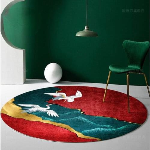 Light Luxury Instagram Mesh Red Style Nordic Round Living Room Carpet Bedside Coffee Table Swivel Chair Bedroom Cute Floor Mat