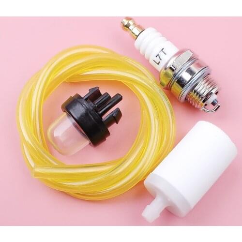 Fuel Filter Primer Bulb Spark Plug 3mm x5mm Fuel Line Hose Kit For 2-Stroke Chainsaw Brushcutter Trimmer Strimmer Blower Parts