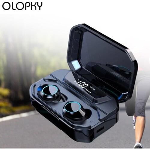 TWS Sports 9D Stereo Wireless Earphone Bluetooth 5.0+ HiFi Earphones Waterproof With LED 3300mAh Smart Power Bank Phone Holder