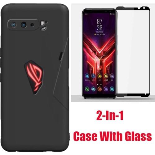 Full Cover Tempered Glass For ASUS ROG Phone 3 Matte Soft TPU Back Case For Asus ROG Phone 3 ZS661KS Back Case