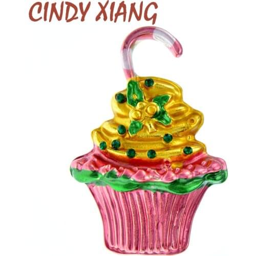 CINDY XIANG New Enamel Cake Ice-cream Brooches For Women Girls Summer Fashion Party Jewelry Gifts Kids Accessories Pins Brooch