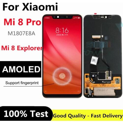 6.21" AMOLED Mi 8 Pro LCD For Xiaomi Mi8 Explorer Display for Xiaomi Mi8 Pro M1807E8A LCD Display Touch Screen