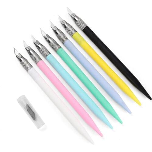 1pcs Non-Slip Carving Art Paper Cutting Utility Knife Student DIY Beads Engrave Jewelry Making Supplies Contain [12 Blades]