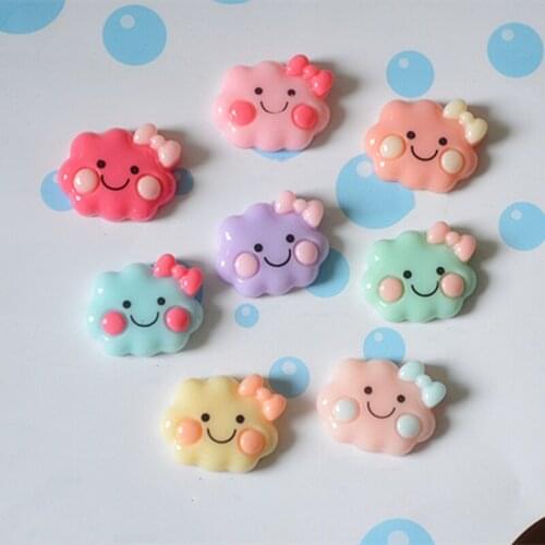 10-50Pcs Mini Bowknot White Cloud Resin Cabochon Children DIY Jewelry Decorative Material Resin Accessories Craft Supplies