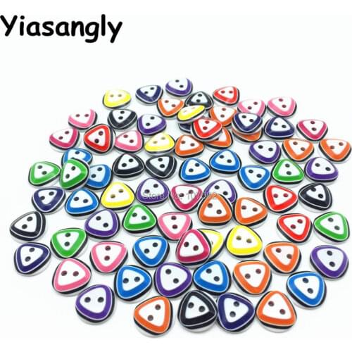 100pcs Assorted Dress 13mm Fashion Triangle Design Round Resin Buttons for Clothes Sewing Accessory Embellishments