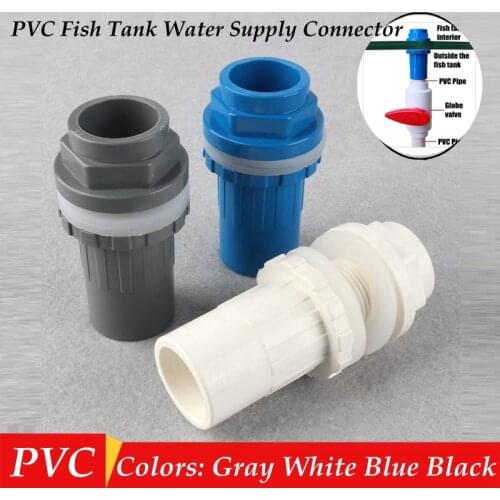 2pcs 20-50mm PVC Pipe Connectors Thicken Fish Tank Pipe Drainage Connector Garden Drain Pipe Adapter Water Supply Pipe Fittings