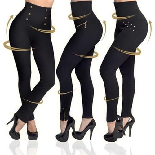 2020 Spring High Waist Pencil Pant Women Leggings Sport Stretch Skinny Hip Trousers Sexy Casual Black Pants