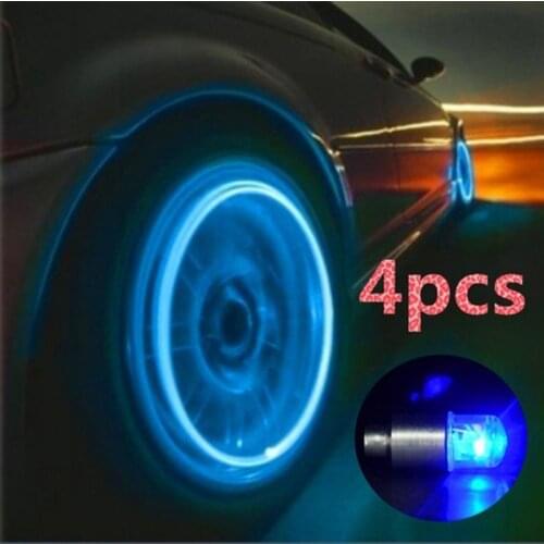 4pcs Auto cars Accessories wheel light decoration Bike tire Led light deco LED lighte Tire Valve Cap cars motorcycle accessories