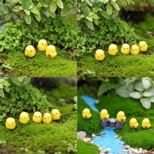 5/10Pcs Micro landscape decoration Mini yellow chick Cartoon Resin Craft Succulent accessories
