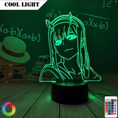 Anime 3d Lamp Zero Two Figure Nightlight Kids Child Girls Bedroom Decor Light Manga Night Light Lamp Darling In The Franxx