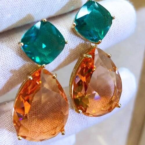 Brand High Quality Trendy Sparkly Champagne Dangle Earring Enthusiasm Jewelery for Women Fashion Wedding Daily Earring Jewelry