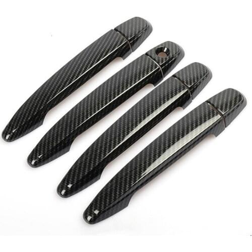 Chrome Carbon Fiber Door Handle Cover Trim Sticker For Toyota Avalon 2006 - 2011 Sienna 2004 - 2010 Overlays Styling Accessories