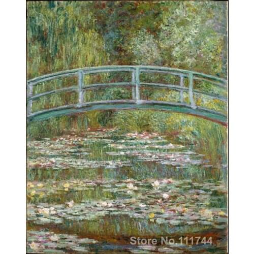 Art gift A Waterlily Pond Symphony In Rose Claude Monet Oil paintings Handmade High Quality