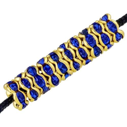 TUMBEELLUWA 1Lot/50Pcs 6mm Gold Color Crystal Rhinestone Beads Round Rondelle Spacer Beads for DIY Jewelry Making Accessories