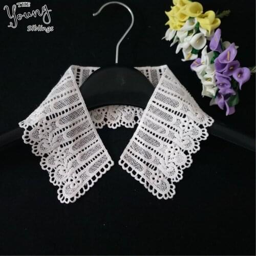 Brand new White Neckline lace Fabric Hollow out Lace False collar Embroidery Applique DIY Trim Clothing Sewing Accessory YL1497